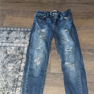 KanCan Women's Distressed Blue Jeans